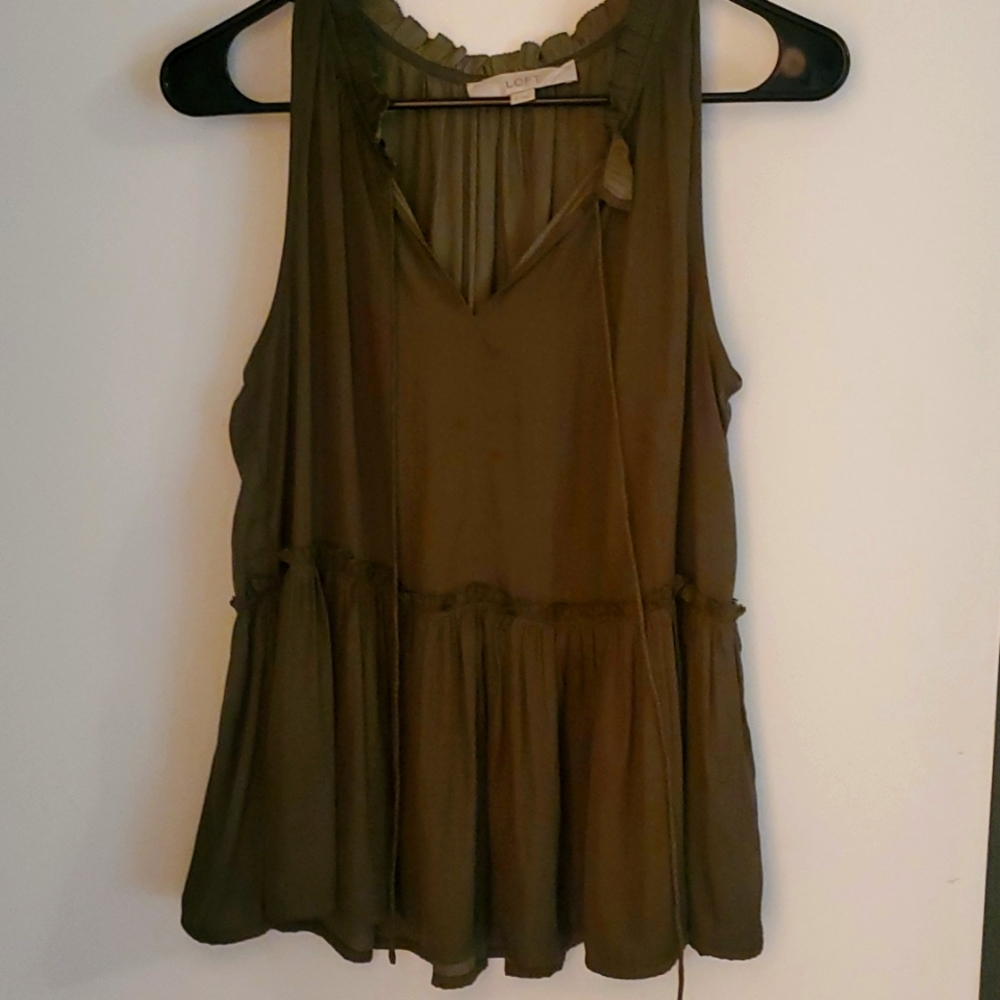 Olive Green Peplum Top
